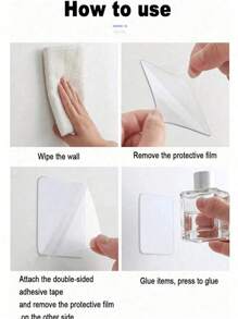 50pcs/Set Reusable Clear Double-Sided Adhesive Nano Tapes, Waterproof Home Essentials