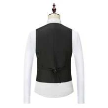 3 件套男士西装：西装外套、背心和裤子 - 黑色 - 查看 8