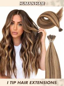 Human Hair Extensions I Tip Hair Extensions Nature Color Straight Human Hair Keratin Extensions Invisible Itip Human Hair Extensions