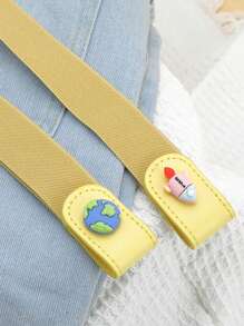 Press Buckle Style Slouchy Belt, Kids' Versatile Jeans Belt, Invisible No-Trace Elastic Stretch Belt, Adjustable Length - Multicolor - View 10