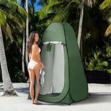 自动弹出式更衣帐篷，户外淋浴露营钓鱼游泳浴室厕所帐篷 - 軍綠色 - 查看 4