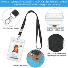 1pc Transparent Waterproof PVC Card Sleeve, Work Card Sleeve With Hanging Rope, Vertical Chest Card Sleeve, Hanging Rope School Card Sleeve, Factory Card Sleeve - Multicolor - View 4