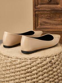 MonaNise Women's Pointed Toe Fashion Flats, Outdoor Walkable Purple, Champagne, Red, Yellow, Black, Versatile & Comfortable - Apricot - View 7