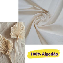 dia dos paisRaw Cotton Fabric 1.60x1.00 Meter Crafts For Embroidery - Bege - Visão 2