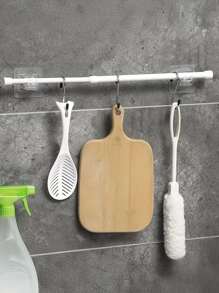 1 pieza Barra de cortina ajustable de tensión, barra extensible organizadora de armario - Barra extensible, barra de acero y plástico resistente sin perforación, para ducha, armario, ventanas, toallero - Accesorios para el hogar