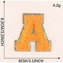 26 烫印字母补丁缝制烫印粘性字母贴纸字母 A-Z 刺绣装饰服装修补鞋、帽、包包 T 恤服装用品（橙色） - 橘色 - 查看 7