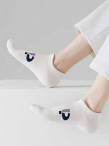 1 Pair/5 Pairs Women's Letter Pattern Fashion Simple Casual Comfortable Soft Stylish Ankle Socks