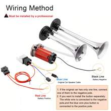 Dual Trumpet Air Horn Kit With Compressor For Car Truck Motorcycle (Silver) - Variant1 - View 2