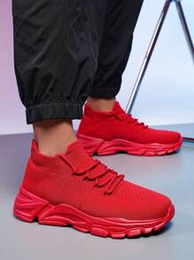 男士户外休闲鞋，新款春夏时尚柔软透气低帮运动鞋，跑步运动鞋，红色 - 紅色 - 查看 2