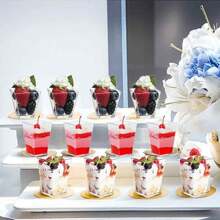 100/50/25/15pcs Square Clear Plastic Dessert Cups - Leak-Proof Mousse, Jelly And Appetizer Containers, For Party, Birthday, Wedding