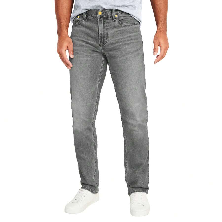 Men's Flex Stretch Slim Straight Jeans - Grey - View 1