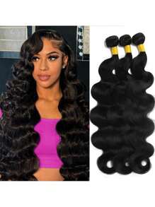 Body Wave Human Hair Bundles 6 To 36Inch Remy Hair Extensions 100g/Bundle Natural Black Color Double Weft Hair 1/3/4Pcs/Lot Human Curly Hair Bundles