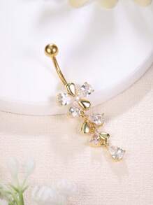 Leocuci Cute Belly Buton Rings Danglling Belly Piercing Flower 14G Stainless Steel Belly Button Ring For Women Body Piercing Jewelry Navel Rings - Water Drop - View 7