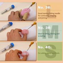羊毛毡针套件木柄毡针包羊毛毡 DIY 工艺工具用于手工制作娃娃制作工具套装 - 彩色 - 查看 9
