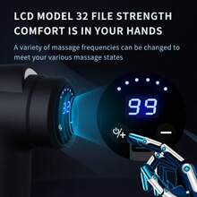 SEAGO Fascia Gun Muscle Massage Gun With LCD Display, Deep Tissue Muscle Handheld Percussion Massager For Body, Back And Neck Pain, Ultra-Compact And Elegant Design, High Torque Drive, Gift For Dad, Gift For Friends,
