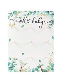 1Set 26*35cm Wooden Doughnut Display Stand Holder Board,Suitable For 9 Donuts, Food Display Racks, DIY Dessert Decoration Props, Cake Decoration Racks,Green Leaf Design Pattern,Birthday Party Table Decor Babyshower Wedding Gender Reveal Party Supplies