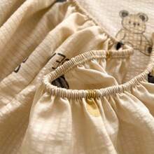 1 pièce Drap de lit à motif floral blanc, vague en forme de cœur, carreaux gris et blanc, rose bleue, fraise, ours à pois. Nouvelle série de draps moelleux nuages, impression à bulles, impression numérique fraîche. Protège-matelas pour lit simple, drap-housse antidérapant, convient pour dortoir d'étudiant, hôtel, lit simple/double, toutes saisons, lavable en machine - Multicolore - Voir 10