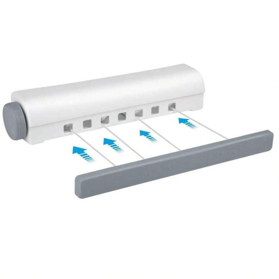 Tendedero retráctil para interior y exterior, percha para armario, 3 metros de largo (cuatro cuerdas) - Blanco - Blanco - Ver 1