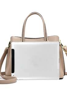 Ladies Multicolor Fashion Joker Beautiful Luxury Small Letters Large Capacity Portable Diagonal Cross-Body Handbag - 卡其色 - 查看 4