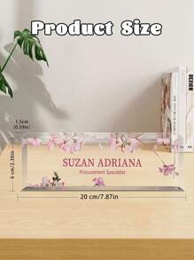 Custom Acrylic Desk Nameplate, Personalized Office Supplies, Ideal Gift For Colleagues, Boss, Nurses, Social Workers, Multipurpose Desk Accessory, Women's Office Table Decor, PMMA Material Back To School - Multicolor - View 2