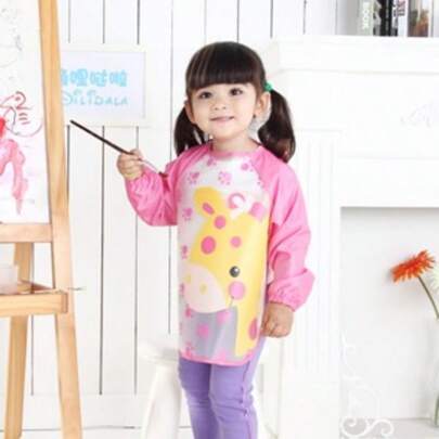 Babador de Plástico Avental Manga Longa Impermeável Atividades Infantil Alimentação  Bebe Criança Meninas e Meninos