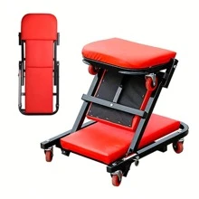 2-In-1 Crawler, 36-Inch (About 35.98inch) Z-Shaped Crawler Seat, 300 Pounds (About 149.7kg) Capacity Garage Chair Adjustable Rolling Folding Car Crawler With 6 2.5-Inch (About 2.52inch) Wheels Garage Chairs With Adjustable Roller Folding Car Crawlers/Seat Wheels, Mechanical Crawlers, Used For Car Maintenance