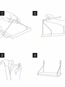 1 pieza Estante de pared sin necesidad de taladrar, estante de pared de una sola capa para la cocina, el dormitorio, la librería, de madera