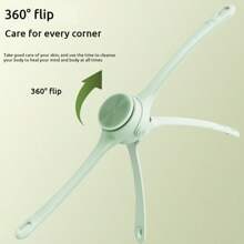 Electric Bath Brush, Dual Handle Handheld Massaging Body Scrubber, USB Rechargeable Lithium Battery, For Back And Full Body Cleaning - Mint Green - View 4