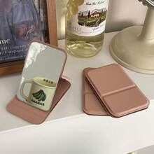 1pc Mini Folding Makeup Mirror, Portable Vanity Mirror For Women, Luxury High Definition Tabletop Cosmetic Mirror