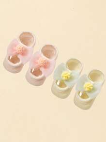 2 Pairs Baby Socks, Breathable And Non-Sweating, Cute And Fashionable Girl Socks, Skin-Friendly And Anti-Slip, Infant Socks, Summer