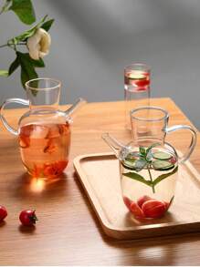 Chinesischer Stil Glas Kung Fu Teekanne, Kaltwasser Wasserkocher, transparente Teekanne, Saftflasche, ergonomischer Griff, einfach zu reinigen, beständig gegen hohe und niedrige Temperaturen, rissbeständig beim täglichen Brühen, empfohlen von Tee-Künstlern, retro-stromlinienförmiger Teekannenauslauf für den Hausgebrauch geeignet, geeignet für losen Tee/Kaffee, antike Wohndekoration Geschenke (500 ML)
