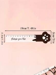 Regla de madera personalizada con huella de gato, regalo educativo, regla de papelería bonita para dibujar en el aula, regalo de aprendizaje especial, adecuado para oficina y estudio, de vuelta a la escuela, útiles escolares - Multicolor - Ver 7