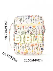 1pc Large Size Women's Bible Bag With Letter Embroidery, Multifunctional Bible Shoulder Bag With Strap, Bible Bookmark Box, Suitable For Girls/Women For Daily Use, Worship Activities, Gift For Kids, Parents As Holiday Gift (Pens And Notebooks Not Included, Please Check Product Size)
