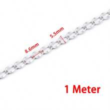1m/39.37in High Quality 304 Stainless Steel Lip Chain For Jewelry Making, DIY Necklaces & Bracelets, Casual Minimalist Style - Lip Chain - View 8