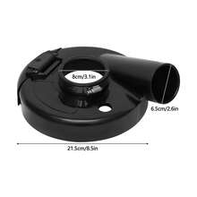 Rainaut 7" Black Vacuum Dust Shroud Cover For Angle Grinder - Convertible Hand Grind Attachment, Metal Construction, Sports Fan Essentials, CNCEST - Black - View 2