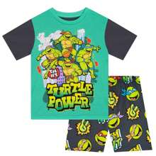 Teenage Mutant Ninja Turtles Pyjamas | TMNT Boys' Short Sleeved Pyjama Set | Kids' PJs - Green - View 1
