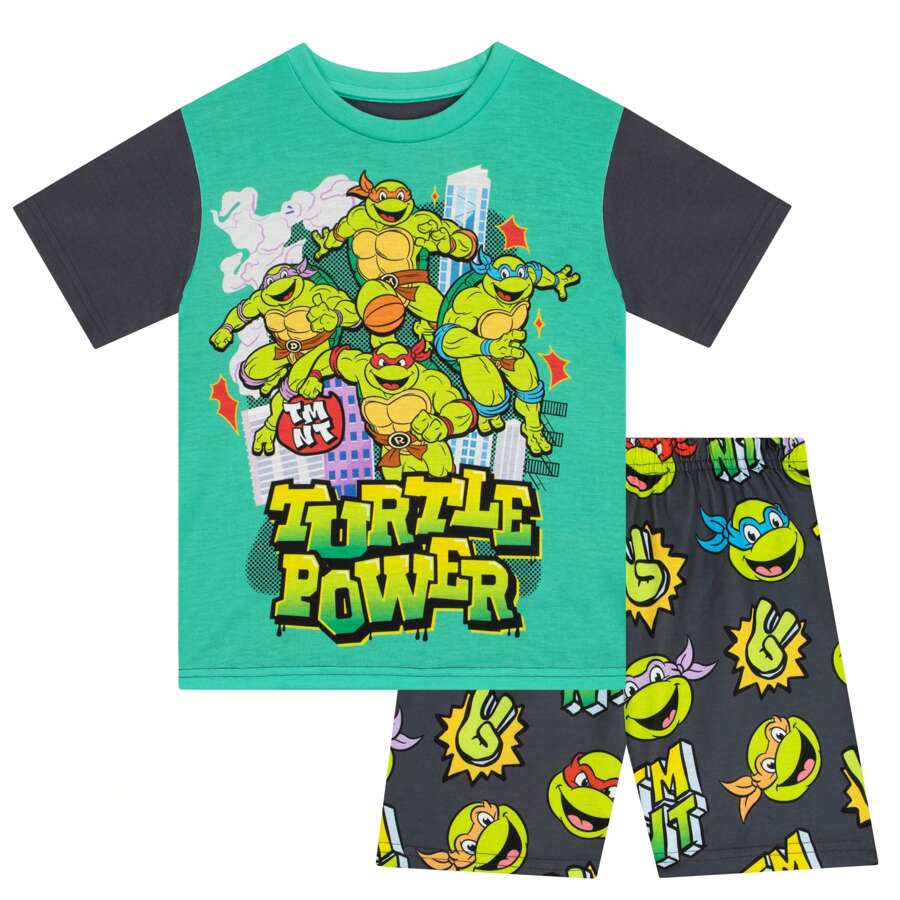 Teenage Mutant Ninja Turtles Pyjamas | TMNT Boys' Short Sleeved Pyjama Set | Kids' PJs - Green - View 1