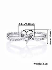 1 PC Charm 925 Sterling Silver Cubic Zirconia Heart Rings Party Jewelry For Mother's Day Gift Fine Jewelry - 1# - View 6
