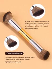 MAANGE 7-delige set make-upkwasten van volledig aluminium, blush, foundation, poeder, contouren, modelleren en highlighterkwasten, essentiële make-uptools met zacht haar en pluizig voor eenvoudig meenemen, kwast voor op reis, cadeau voor vrouwen en meisjes