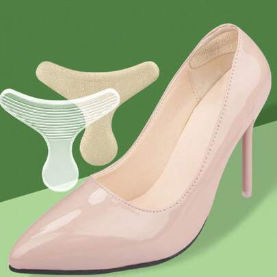 2/6/8 Pairs T-Shaped Silicone Heel Cushions For Women's Shoes, Heel Protectors Self-Adhesive Inserts For Loose Shoes Instant Relief Breathable And Comfortable, High Heel Insole Padding Pads.