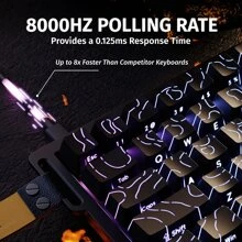 X68 HE Rapid Trigger Mechanical Gaming Keyboard 60% Wired With Adjustable Actuation,Hall Effect Magnetic Switch,8KHz Polling Rate,RGB Backlit,Top Mount,Side Printed Keycap(White Contour)