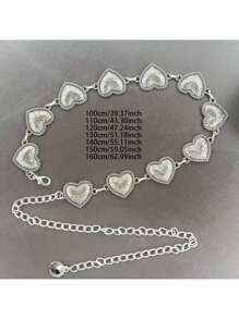 Vintage Carved Floral Pattern Distressed Gold Heart-Shaped Metal Tassel Waist Chain, Suitable For Weddings, Daily Wear, Parties And Dates, Spring/ Summer/Autumn/Winter Summer Fall, Autumn, Halloween - Heart Waist Chain - View 19