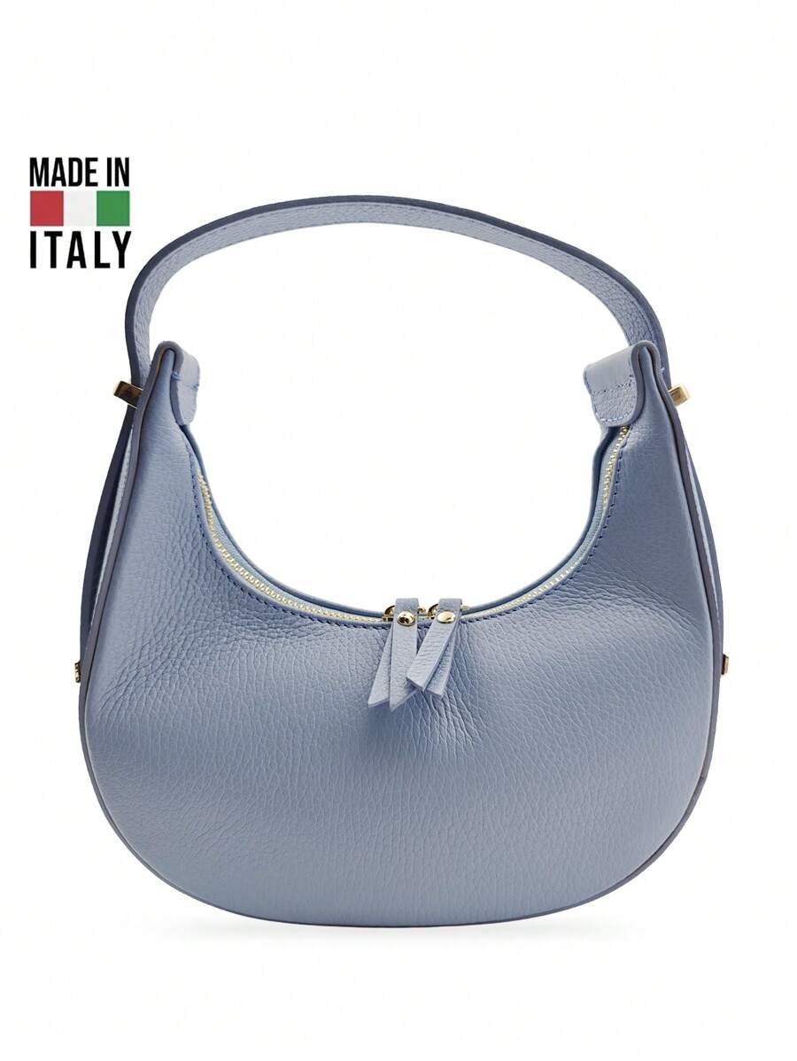 Women's Fashionable Genuine Leather Handbag For Daily Use - Baby Blue - View 1