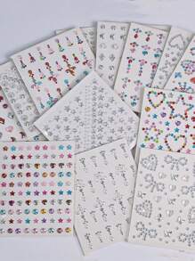 Y2K-Inspired 1PC Bohemian Style Rhinestone Face Stickers, Resin Crystal Body Gems For Music Festivals, Carnival, Holiday Parties, DIY Star & Moon Shimmer Adhesives Gifts For Eid, Carnival/Mardi Gras/Masquerade
