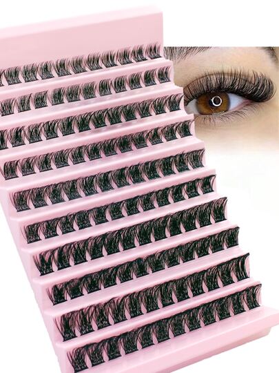 120 pezzi Grappoli di ciglie finte DIY, estensioni di ciglie naturali e sfilacciate, 8-16mm, curvatura D, ciglie finte individuali fai-da-te per uso domestico, soffici e riutilizzabili, grappoli di ciglie, ciglie individuali, ciglie finte