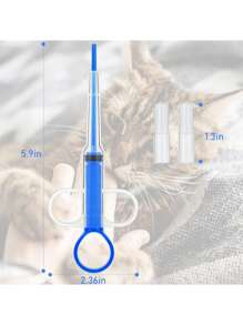 1pc Pet Pill Plunger Popper For Small Cats Dogs Pill Gun Dispenser Shooter Pet Piller Soft Tip Tablet Syringe Pusher Animal Medicine Feeder For Feeding Accessories