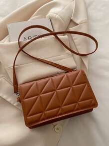 New Style Fashionable Minimalist Shoulder Diagonal Chain Handbag Small Square Bag, Embossed Casual Commuter Small Tote - Multicolor - View 8