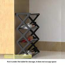 4-Tier Minimalist Metal Shoe Rack - Space Saving Shoe Storage Organizer, X-Shape Design, Easy Assembly, Suitable For Entryway, Bedroom And Dorm | Modern Home Decor, Dorm Essential | Fashionable Shoe Organizer | Sturdy Structure, Shoe Storage Organizer