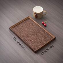2pcs Tray & Placemat Set, Brown Premium Serving Tray Set