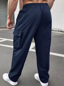 Herren Jogginghose mit Kordelzug, elastischem Bund und Reißverschlusstaschen, Outdoor Lässig gerade Beine Cargohose mit großen Taschen, NEON Highlight, Frühling Herbst